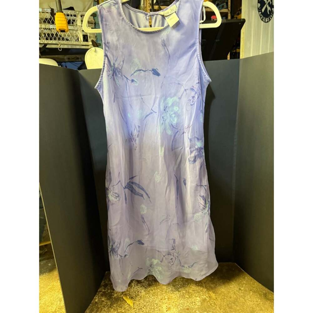 Women's Lisa Jo Juniors 15 Lilac Light Blue Floral Sleeveless Mini Dress